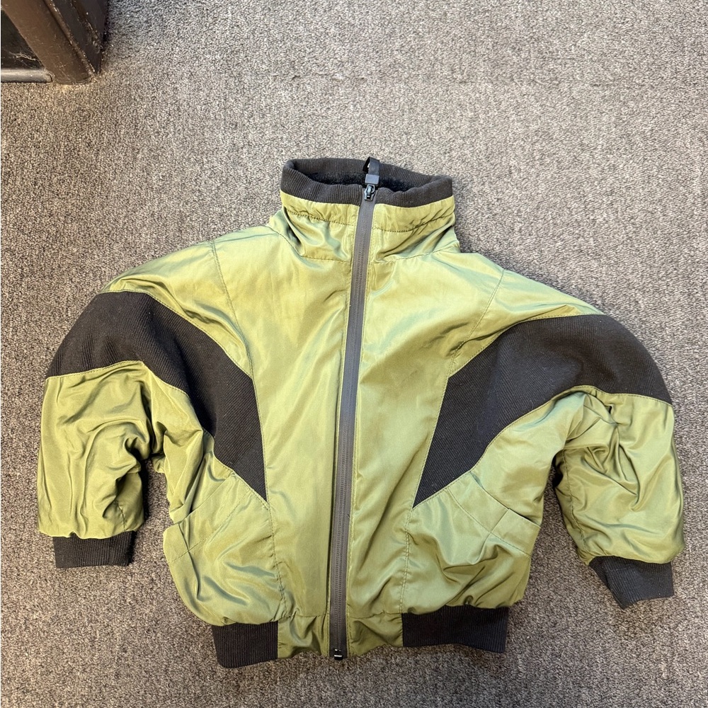 Kids Olive and Black Puffer Jacket